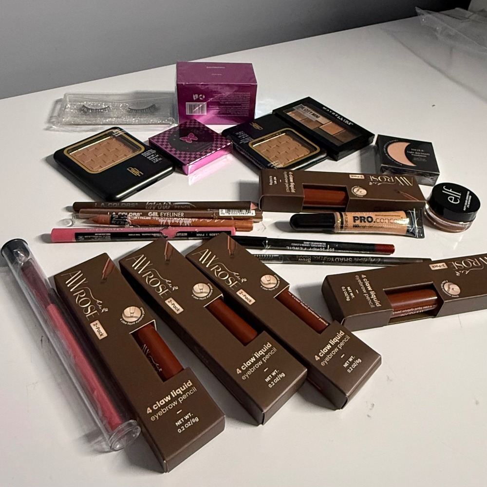 Makeup Bundle Maybelline Black Radiance AW Rose ELF LA Colors 20+pc Lot NEW